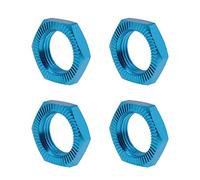 ECSiNG 4 dadi per ruota in lega di alluminio da 17 mm, per ruota radiocomandata, filettatura da 1,0 mm, per modelli 1/8 RC, chiave da 17 mm, diametro filettatura: 12 mm, parti migliorate blu