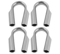 ECSiNG 4 Pezzi 6mm Tubo Di Fune Metallica Ditale Cavo In Acciaio Inossidabile Ditale 1/4" Ditale Per Cavi Di Fune Metallica Accessori Per Cavi