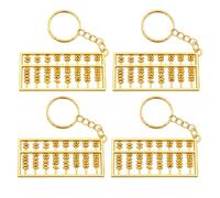 ECSiNG 4 Pezzi In Lega Abaco Ciondolo Portachiavi In Metallo Adatto Per Fai Da Te Chiave Auto Borsa Ciondolo Portachiavi Oro (6x2.5x0.5cm)