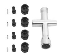 ECSiNG 4 pezzi in ottone nero esteso 7 mm mozzi ruota esagonale 8 mm di spessore distanziali compatibili con SCX 24 1/24 RC auto con chiave a croce