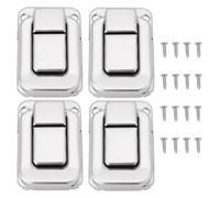 ECSiNG 4 Pezzi Morsetti A Leva Per Valigia In Argento Chiusura A Leva In Ferro Nichelato Con Viti Per Piccoli Progetti Scatole Per Gioielli Casette Per Uccelli 48x32,5mm