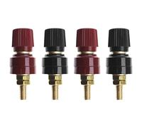 ECSiNG 4 PZ Legatura Post 333 Tipo M6 Post Terminale In Ottone Pillar Morsettiera 0V-380V 200A M6 Filo per Saldatrice Elettrica Camion Auto 2 Nero & 2 Rosso