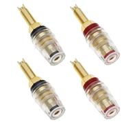ECSiNG 4 Pz. Ottone Cristallo Lungo M8 Binding Post Heavy Duty Placcato Oro Jack A Banana Isolato Binding Post Per Altoparlante Amplificatore Terminale Connettore