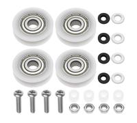 ECSiNG 4 Set Di Ruote Per Porte Scorrevoli Per Serre Da 21 Mm Kit Di Sostituzione In Nylon Con Bulloni E Dadi Rulli Per Porte Doccia Rulli In Vetro Di Ricambio