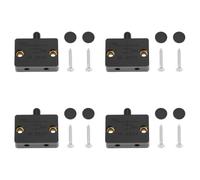 ECSiNG 4pcs Nero Auto Reset Armadio Interruttore Luce con Viti 33x23x10mm 1A 250V per il Controllo Della Porta Dell'armadio Domestico