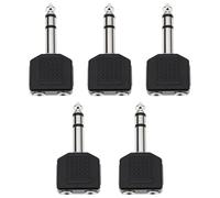 ECSiNG 5 Pezzi Adattatore Audio Stereo Splitter A Maschio Da 6,35 Mm E 1/4 Di Pollice A Doppio Jack Femmina Da 3,5 Mm Per Cuffie E Dispositivi Audio
