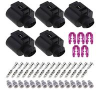 ECSiNG 5 Set Di Connettori Femmina A 3 Pin Per Auto Con Terminali Femmina E Guarnizioni Kit Spina Sensore Femmina 3D0973703 1J0973703 Kit Di Riparazione Impermeabile Automatica