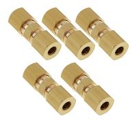 ECSiNG 5X 5mm Ottone Diritto Compressione Raccordo Unione Testa Esagonale per 3/16 "Automotive Brake Line