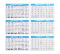 ECSiNG 6 adesivi per interruttore elettrico per interruttore elettrico, 21,6 x 14 cm, etichette trasparenti con testo nero e motivo per casa, cucina, bagno, ufficio, scuola