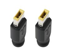 ECSiNG Adattatore Da 2 Pezzi DC 5,5x2,1 Mm Femmina A Spina Quadrata Compatibile Con IBM E Lenovo.