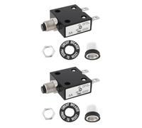 ECSiNG Automatico A Pulsante 2X con Cappucci per Pulsanti Interruttore di Ripristino Manuale Protezione da Sovraccarico 125-250 V CA / 50 V CC 5 A