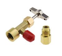 ECSiNG Can Tap Valvola Erogatrice Refrigerante Apribottiglie Con Adattatore Serbatoio Filettatura 1/4" SAE E 1/2" AC-ME Per R134A R12 Tubo Di Ricarica AC Collettore Condizionatore d'aria