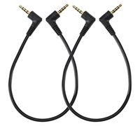 ECSiNG Cavo audio da 3,5 mm da 3,5 mm maschio a 3,5 mm cavo stereo maschio da 30 cm ad angolo retto placcato in oro cavo a 4 poli per cuffie microfono altoparlante tablet
