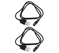 ECSiNG Cavo di ricarica magnetico da USB a 2 pin per smart watch smart watch smart watch fitness tracker cavo contatto pin spaziatura 7,62 mm lunghezza 60 cm nero
