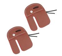 ECSiNG Confezione da 2 Palette da Tiro in Pelle Microfibra Marrone 85x70 mm Compatibile con Archi Recurve Longbow e Compound