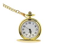 ECSiNG Orologio da tasca con Auartz vintage lucido liscio classico con catena per uomo donna compleanno giorno di compleanno San Valentino, oro, Vintage