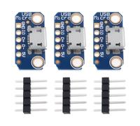 ECSiNG Scheda breakout USB Micro-B 1833 compatibile con Adafruit USB a DIP5 20,5 x 10 mm, 3 pezzi