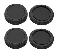 ECSiNG Set di 2 tappi di ricambio per copriobiettivo posteriore, compatibili con obiettivi Olympus OM Mount Fotocamere, tappi antipolvere protettivi neri