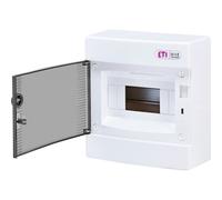 ETI ECT8PT Scatola dei fusibili IP40 Montaggio su superficie Alloggiamento Distributore 1 fila a 8 moduli Porta trasparente per installazione di stendibiancheria in casa