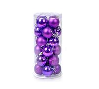 Ectkuee 6CM 24pcs lucido infrangibili palla ornamento di Natale, palline colorate di Natale, Bagattelle dell'albero di Natale perfetto per la casa