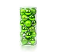Ectkuee 6CM 24pcs lucido infrangibili palla ornamento di Natale, palline colorate di Natale, Bagattelle dell'albero di Natale perfetto per la casa