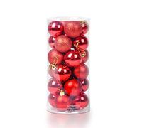 Ectkuee 6CM 24pcs lucido infrangibili palla ornamento di Natale, palline colorate di Natale, Bagattelle dell'albero di Natale perfetto per la casa