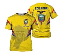 Ecuador Camiseta Ecuadoriana Maglietta Uomo Maglietta T-Shirt Manica Corta Magliette Basic Casual Tee T-Shirt per Sport Palestra Hip-Hop L