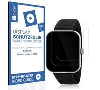 Ecultor 2x pellicola protettiva 3D compatibile con Sector Smartwatch S07, Flessibile, 100% copertura, Fingerprint-ID Compatibile, Protezione schermo