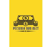 ecunia Non Olet Notebook - Latin Quote Money Design Journal, Minimal Black & Gold A4 Notebook, Philosophy Wealth Cover