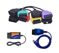 ECUScan ELM OBD KKL cavo motore ABS OBD2 Diagnostica per auto italiane + CAN327 4 Adattatori Kit Interfaccia Completa …