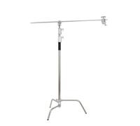 ECUTEE C Stand Supporto per Studio Fotografico, Regolabile 149-330cm, Supporto Luce per Fotografia con 127cm Braccio, Supporto a C Resistente in Acciaio Inossidabile