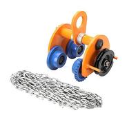 ECUTEE Carrello Porta Paranco Manuale 2T, Scorrevole per Carichi Pesanti con Sollevamento Industriale 3M Catena