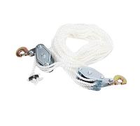 ECUTEE Puleggia a Corda Resistente, Carrucola da 900 KG con Fermacorda, Blocco di Carico di Lavoro e Sistema di Puleggia per Sollevare Oggetti Pesanti, Altezza di Sollevamento: 20M