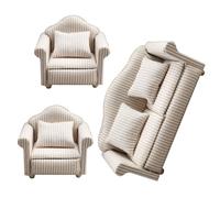 ECVGHD Set da soggiorno in miniatura, 3 pezzi, per appassionati di case delle bambole e hobbisti