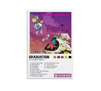 ECVHLXFQ Graduation-Kanye WestPop Songs Album Rapper Classic Album Stampa su tela Signature Decor Camera da letto Home Office Decor Teen Decor 30 x 45 cm senza cornice, stile 3