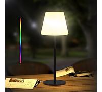 Ecvivk Lampada da tavolo a LED per esterni, a batteria, senza fili, dimmerabile, luce bianca calda e RGB, luce da tavolo portatile, impermeabile, per esterni, giardino, balcone,campeggio.