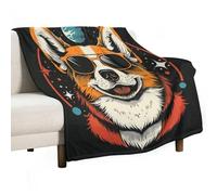 ECWECC Coperta Dog Print Plaid Morbida 180x200cm，Corgi Flanella Coperta, Plaid Divano Super Morbida, Coperta Fluffy Di Alta Qualità Più Dimensioni