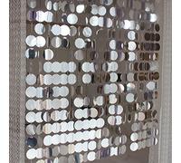 ECYC Ltd Tenda a fili con paillettes luccicanti, in PVC, per porte e finestre, decorazione per casa, festival, feste di nozze (5 strisce, argento)