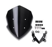 ECZDDEFS Moto Parabrezza per Kawasaki Z125 Z 125 2019 2020 2021 2022 2023 Parabrezza per Moto Parabrezza con Accessori per Staffa(Nero)