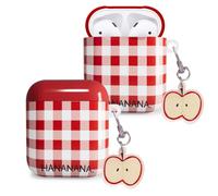 ECZOIL Graziosa custodia compatibile con AirPods di 1a/2a generazione | Simpatico design a quadri, realizzato in morbido materiale TPU con un simpatico accessorio a stella, ideale come regalo