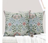 ECZOIL Set di 2 federe decorative per cuscino, 50 x 50 cm, motivo fiori selvatici, per camera da letto e fattoria casa soggiorno, motivo: gigli