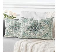 ECZOIL Set di 2 federe per cuscino, 30 x 50 cm, stile bohémien, stile etnico vintage, cuscini decorativi, 12 x 20 pollici, per casa, soggiorno, camera da letto, ciano scuro