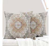 ECZOIL Set di 2 federe per cuscino, 50 x 50 cm, stile bohémien, stile etnico, per casa, soggiorno, camera da letto, 20 x 20 cm, colore: marrone