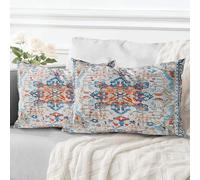 ECZOIL - Set di 2 fodere decorative per cuscino 30x50 cm, stile boho etnico vintage, per divano, 12x20 pollici, per casa, soggiorno, camera da letto, divano bohémien, decorazione d'arte - Arancione