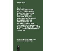 Ed Cremer Die Preußischen Gesetze Über Das Diensteinkommen, D (Copertina rigida)