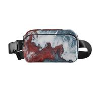 Ed e blu marmo struttura carina borsa a tracolla antifurto marsupio per donna uomo piccola con cinghia regolabile per viaggi vacanze corsa mandiles coppia mujer de cocina, Ed e, Texture marmo Ed e