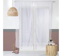 ED Enjoy Home - Coppia di vetrate bianche - 90 x 160 cm - Passante asta - 100% poliestere sabbiato - Collezione sabbiata