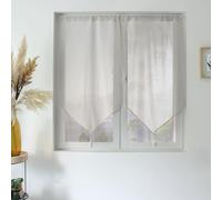 ED ENJOY HOME Coppia di vetri bianchi 60 x 120 cm, passano bastone, lino e poliestere, proteggono dagli sguardi esterni, per camera da letto e soggiorno