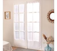 ED Enjoy Home, Coppia di vetri con finitura diritta, poliestere, 70 x 220 cm, bianco, collezione sabbiata, pronta da applicare, lavabile a 30°, per tutte le stanze, biancheria per la casa, tende