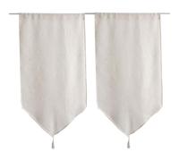 ED ENJOY HOME Coppia di vetri ecru 60 x 160 cm, passante per bastone, lino e poliestere, protegge dagli sguardi esterni, per camera da letto e soggiorno
